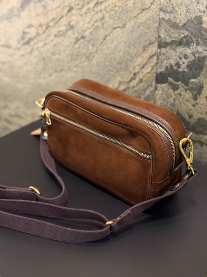 CRT SUEDE Leather Mini Box Brown