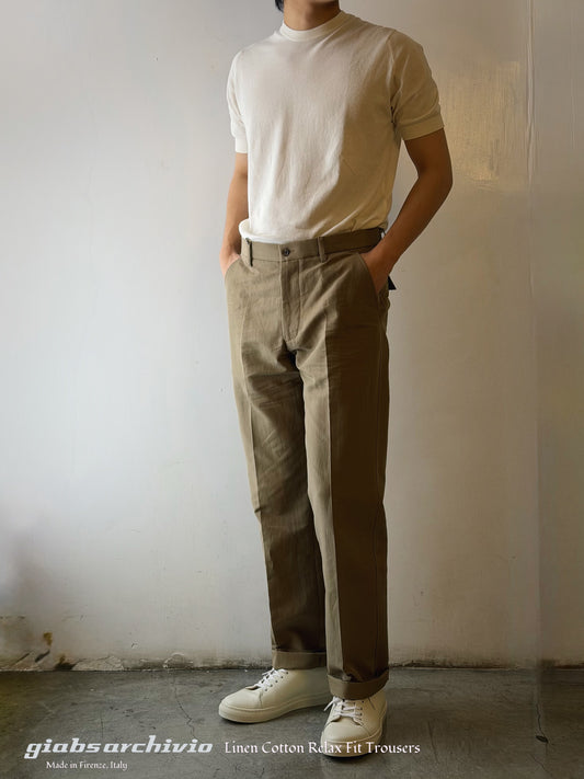 GBS 2002 Linen Cotton Trousers 2220 Khaki