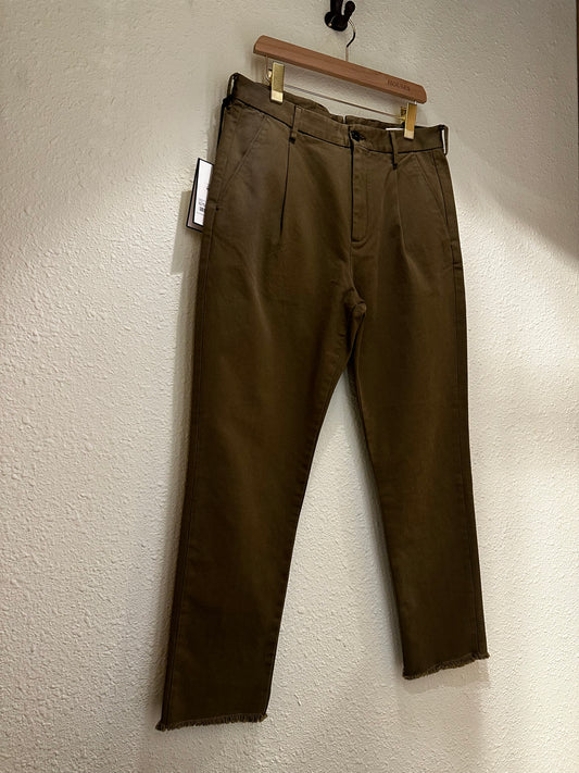 PEN Men's SETTIMO Relax Fit Trousers Military Green