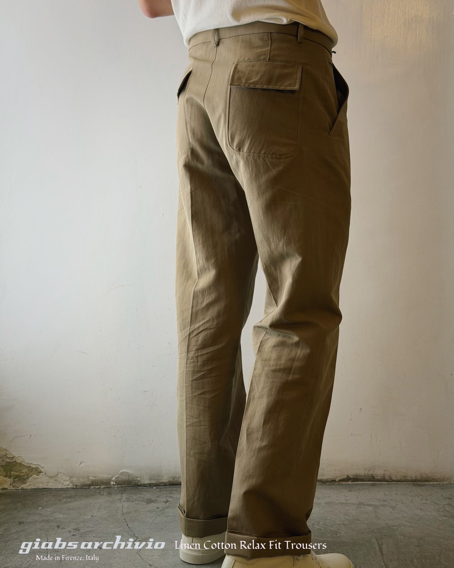 GBS 2002 Linen Cotton Trousers 2220 Khaki