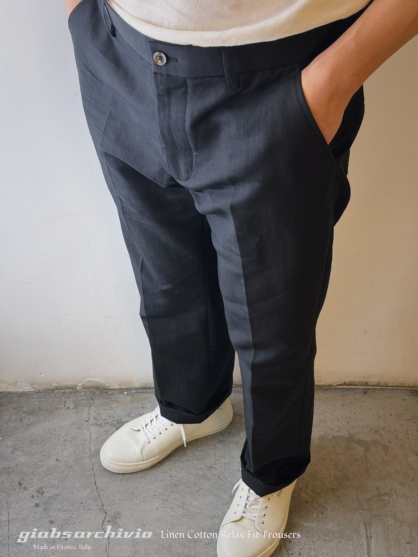 GBS 2002 Linen Cotton Trousers 2220 Black