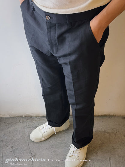 GBS 2002 Linen Cotton Trousers 2220 Black
