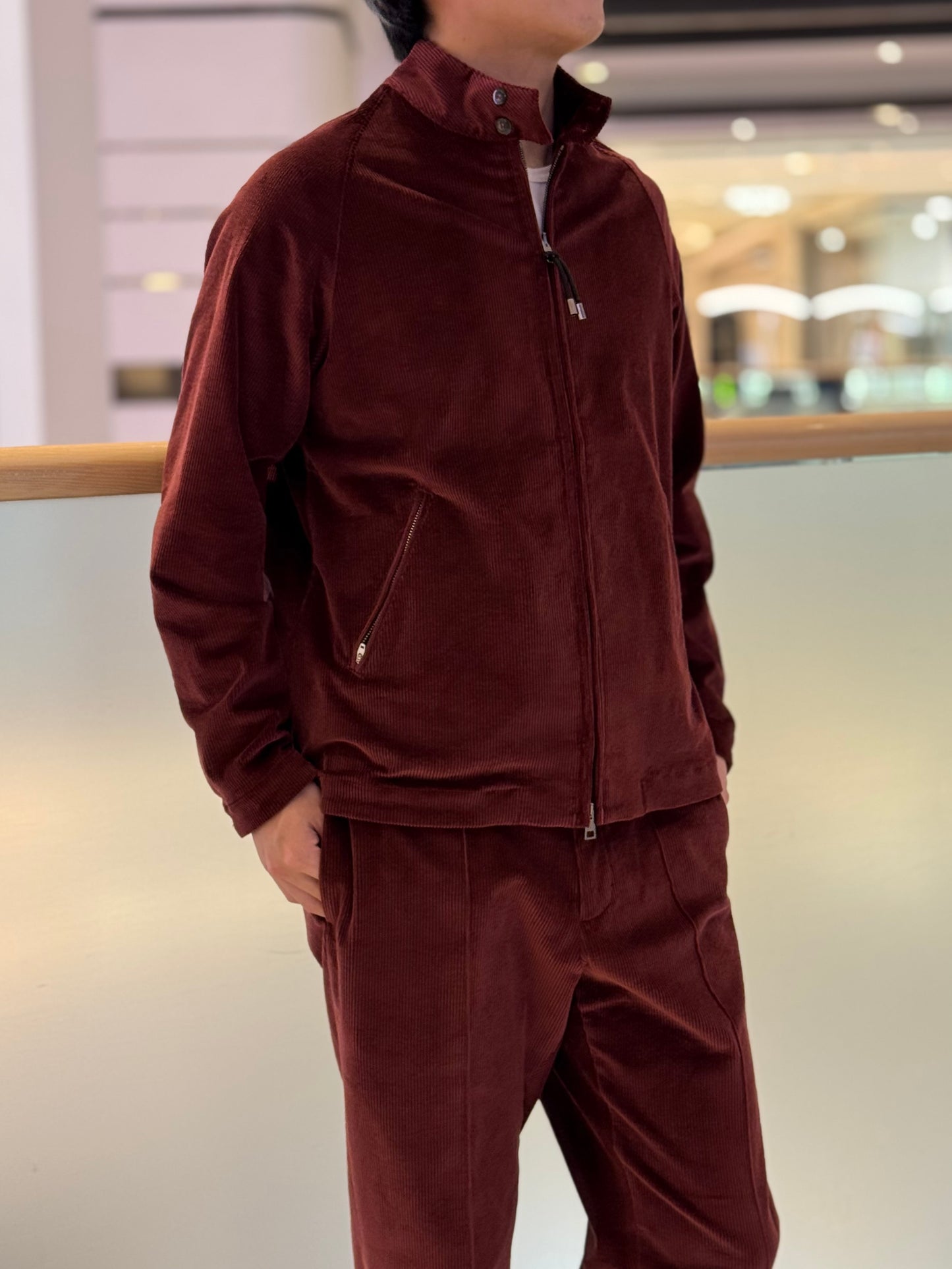 GBS MEDUSA 2 Corduroy Harrington Jacket A5771 Burgundy
