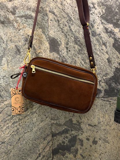 CRT SUEDE Leather Mini Box Brown