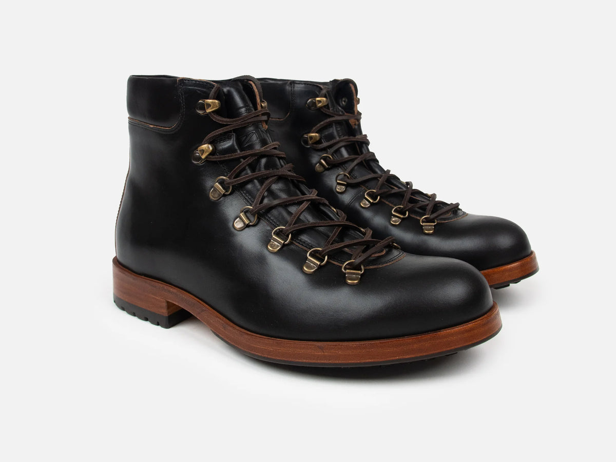 GRL HAROLD Classic Alpine Hiking Boots Horween Black