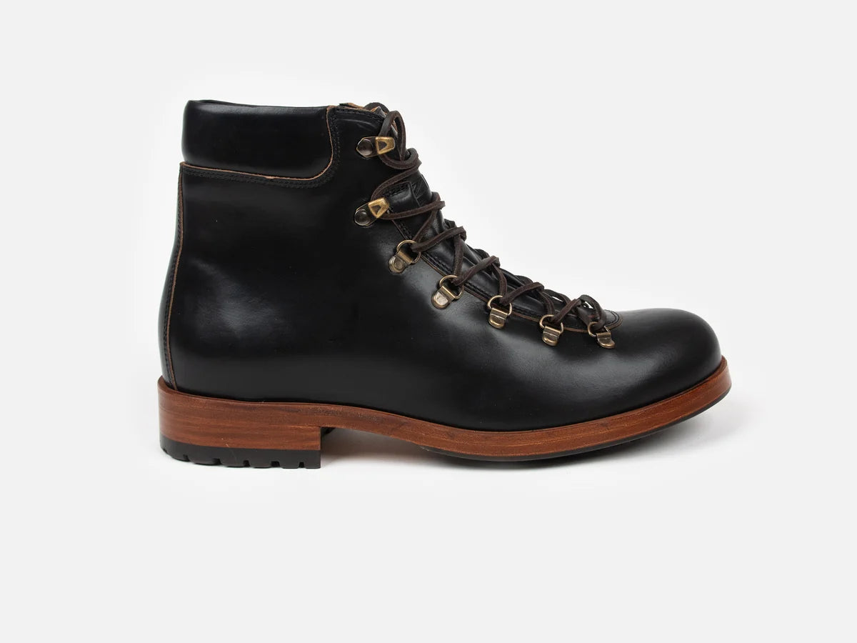 GRL HAROLD Classic Alpine Hiking Boots Horween Black