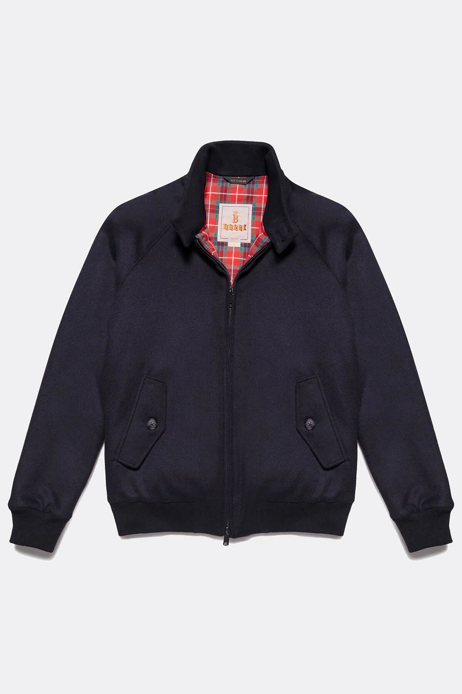BRA G9 Melton Wool-Cashmere Mix Harrington Jacket Deep Blue