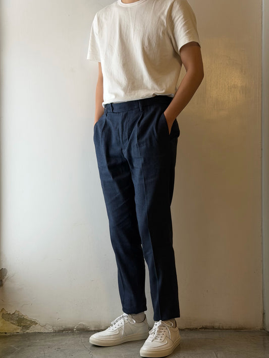 GBS DANTE700 Linen Blend Trousers A4360 Blue