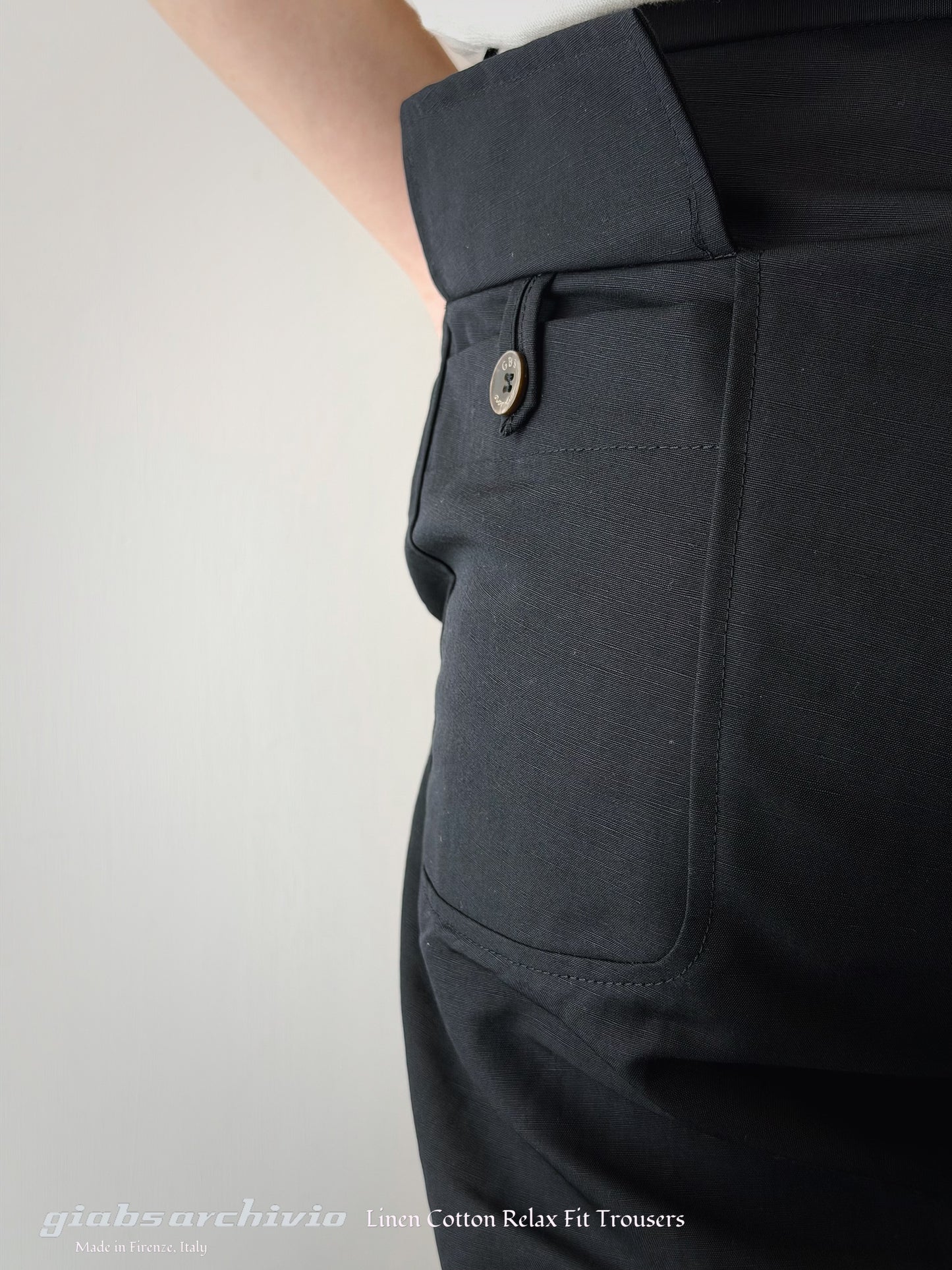 GBS 2002 Linen Cotton Trousers 2220 Black