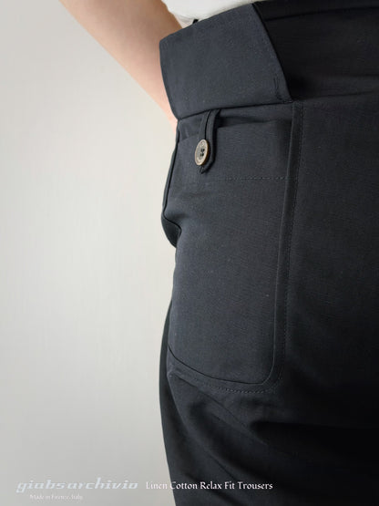 GBS 2002 Linen Cotton Trousers 2220 Black