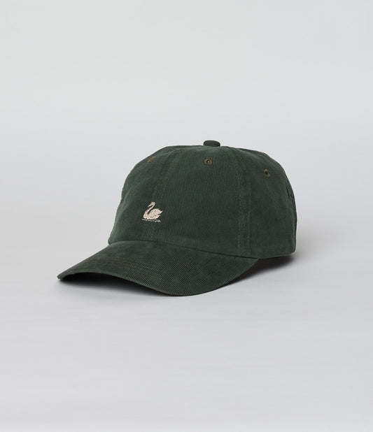 MERZB CAP01LC Swan Logo Organic Cotton Corduroy Cap Forest