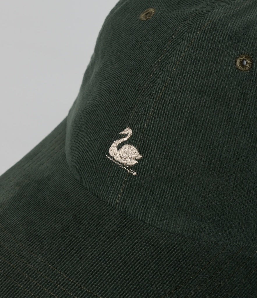 MERZB CAP01LC Swan Logo Organic Cotton Corduroy Cap Forest