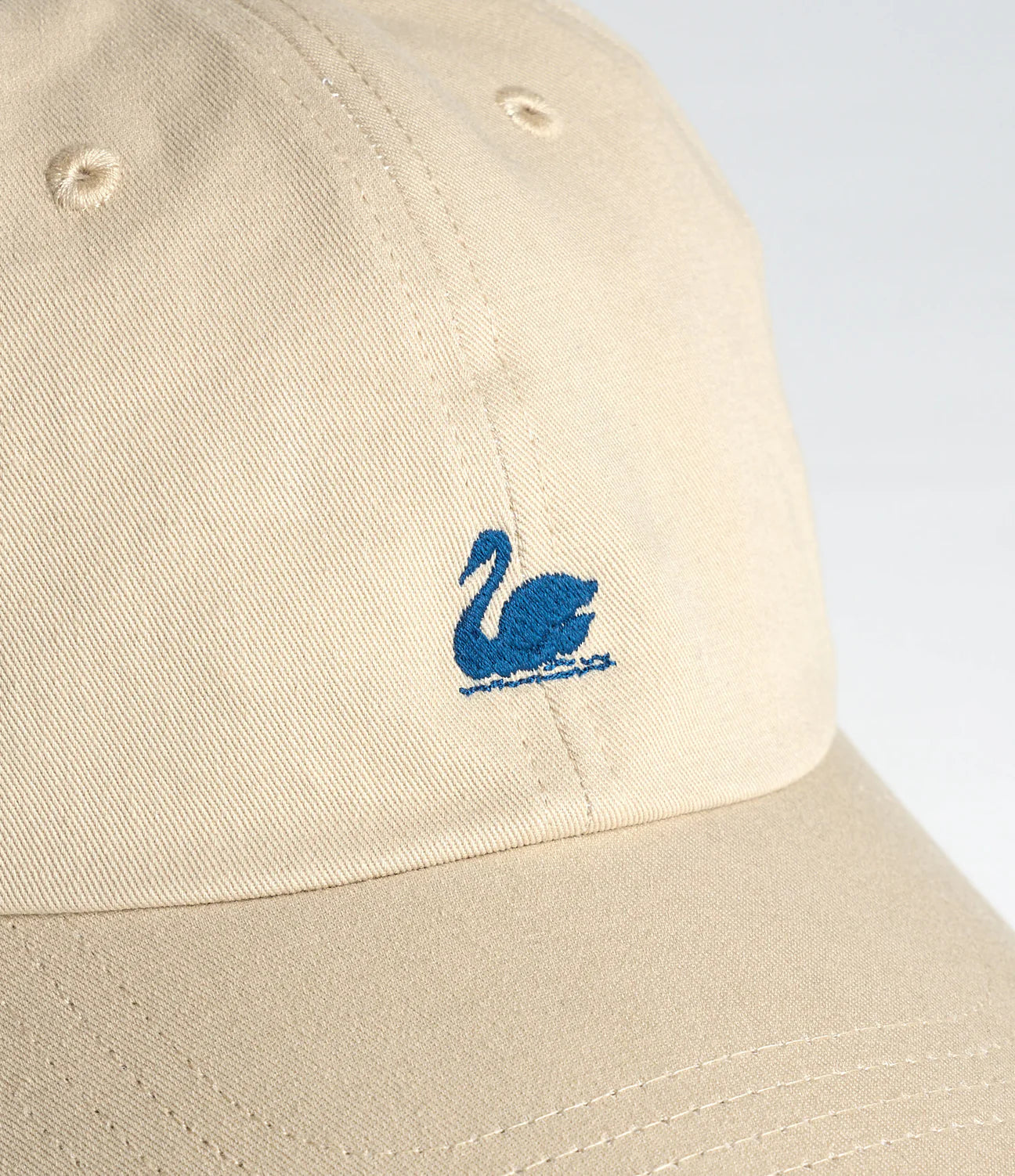 MERZB CAP01 Swan Logo Organic Cotton Twill Cap light khaki/deep blue