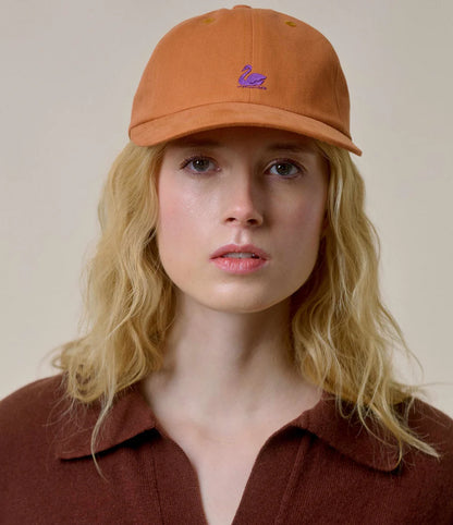 MERZB CAP01 Swan Logo Organic Cotton Twill Cap Pumpkin