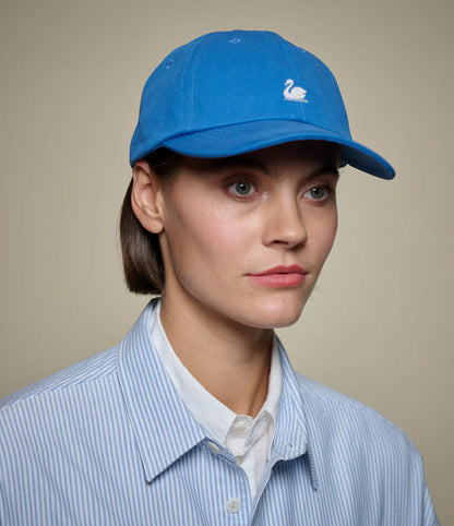 MERZB CAP01 Swan Logo Organic Cotton Twill Cap Wash blue/nature