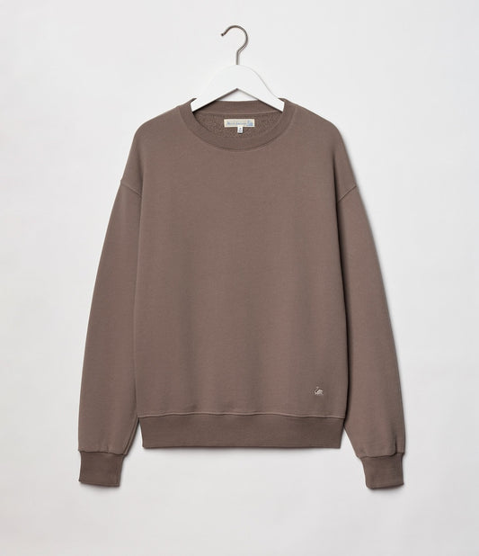 MERZB CREW01 Relaxed Cotton Soft Fleece Sweatshirt Faded Grain