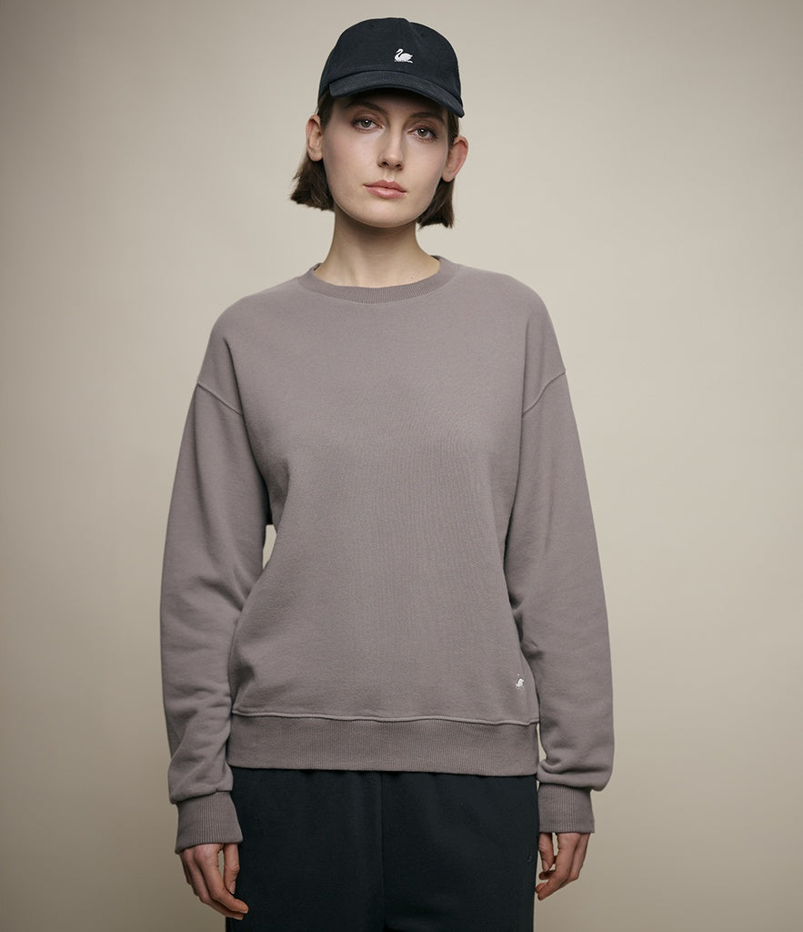 MERZB CREW01 Relaxed Cotton Soft Fleece Sweatshirt Faded Grain