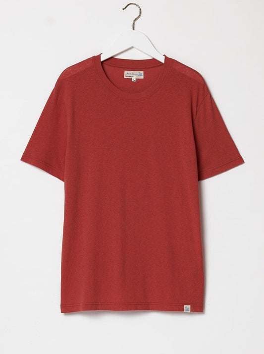 MZB Men's CT02VJ Relax Fit Washed T-Shirt 4.5oz Newman Red