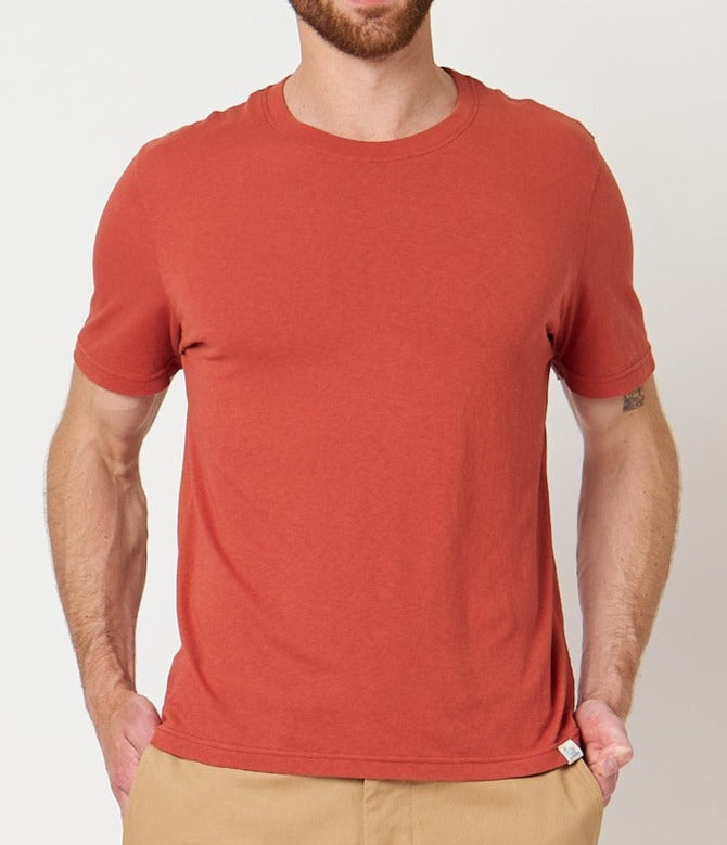 MZB Men's CT02VJ Relax Fit Washed T-Shirt 4.5oz Newman Red