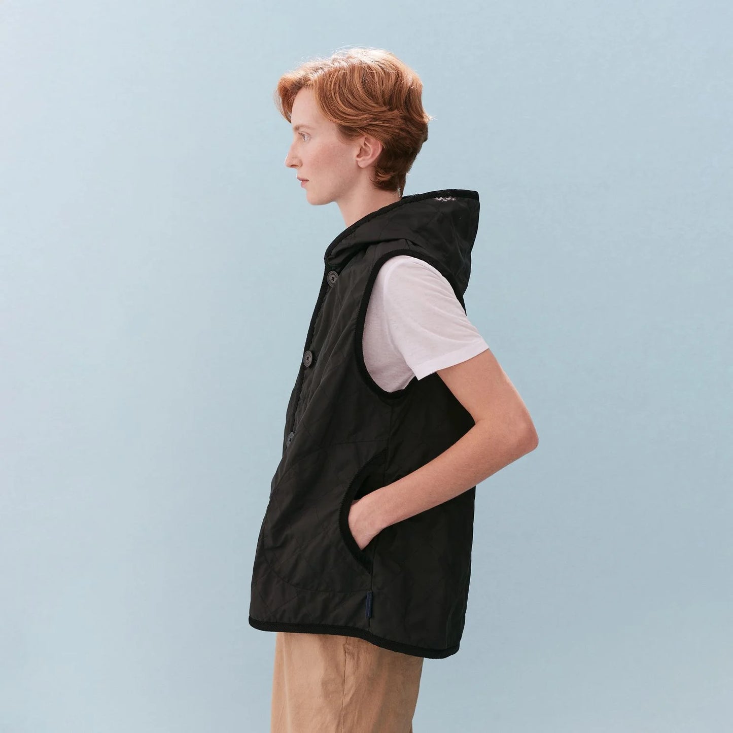 LVH BARTON Unwadded Gilet Sable Black