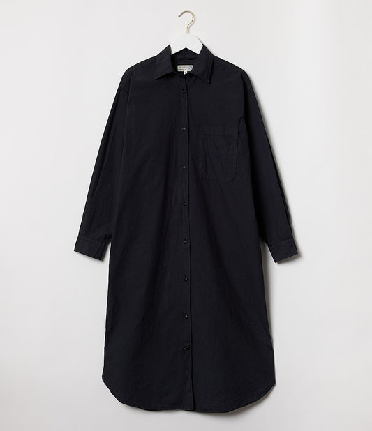 MZB DRESS01 Shirt Dress Organic Cotton Poplin, 3,5oz Relaxed Fit Charcoal