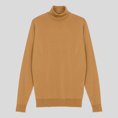 JSY CHERWELL Merino Wool Roll Neck Pullover Nutmeg