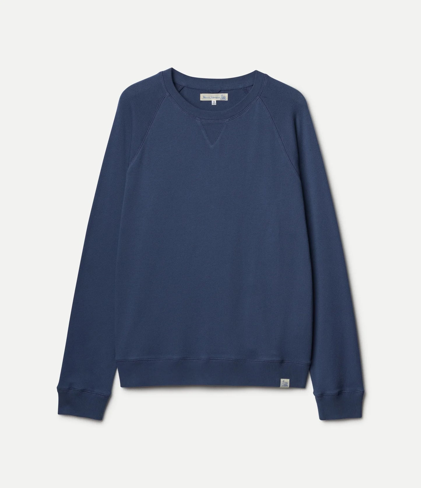 MERZB EASYCREW01 Relaxed Cotton Raglan Sweatshirt Indigo Mid-Wash