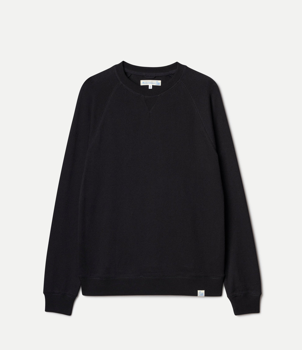 MERZB EASYCREW01 Relaxed Cotton Raglan Sweatshirt Deep Black