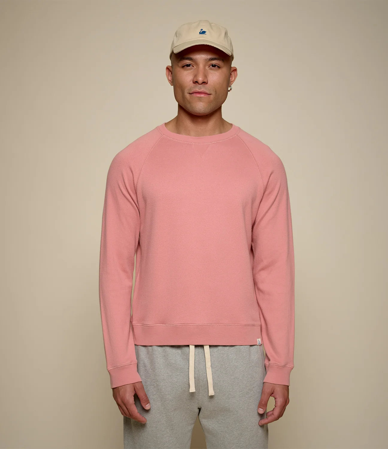 MERZB EASYCREW01 Relaxed Cotton Raglan Sweatshirt Rosewood