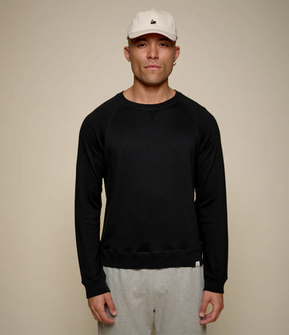 MERZB EASYCREW01 Relaxed Cotton Raglan Sweatshirt Deep Black