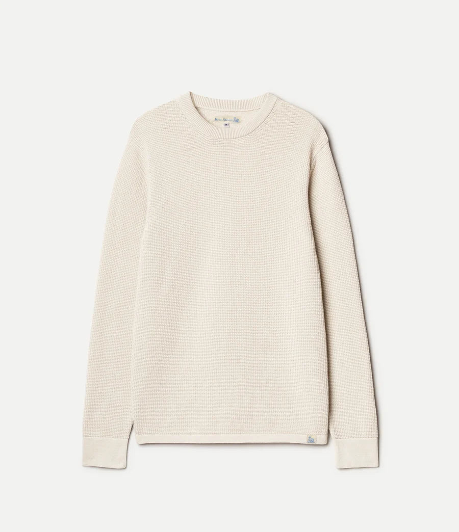MERZB EASYKNIT Lightweight Waffle Knit Sweater Nature