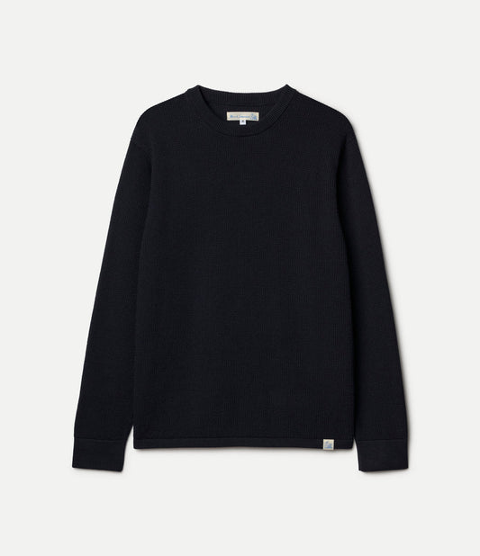 MERZB EASYKNIT Lightweight Waffle Knit Sweater Dark Navy