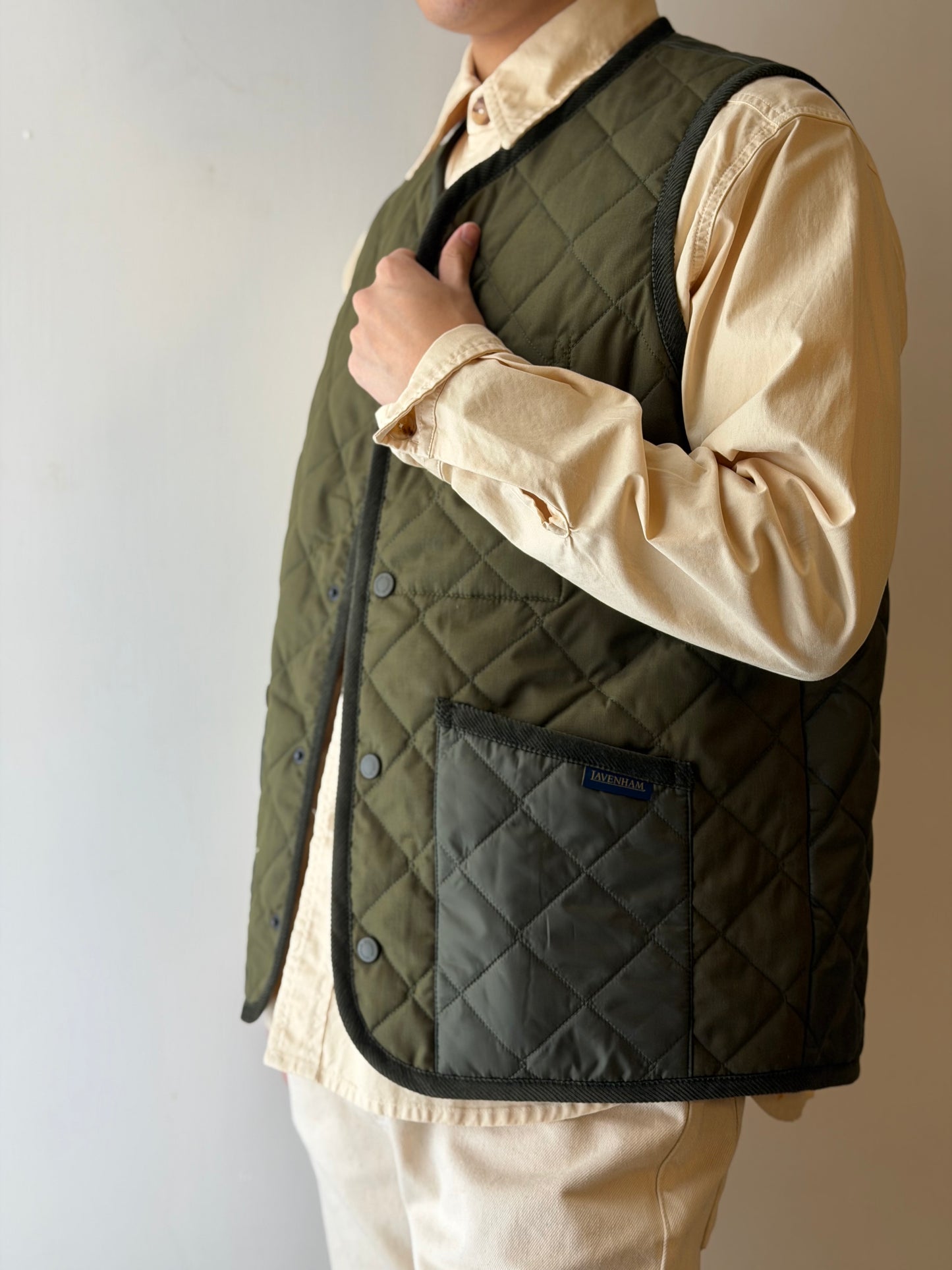 LAVENHAM X HOUSES THORNHAM Quilted Gilet Multi Green