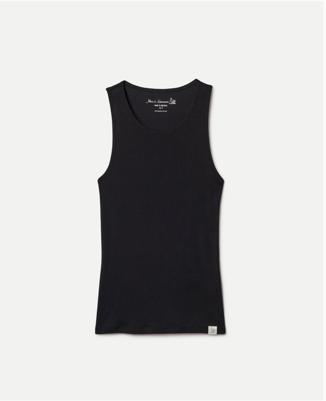 MERZB Fine Ribbed Cotton Women's Singlet Black