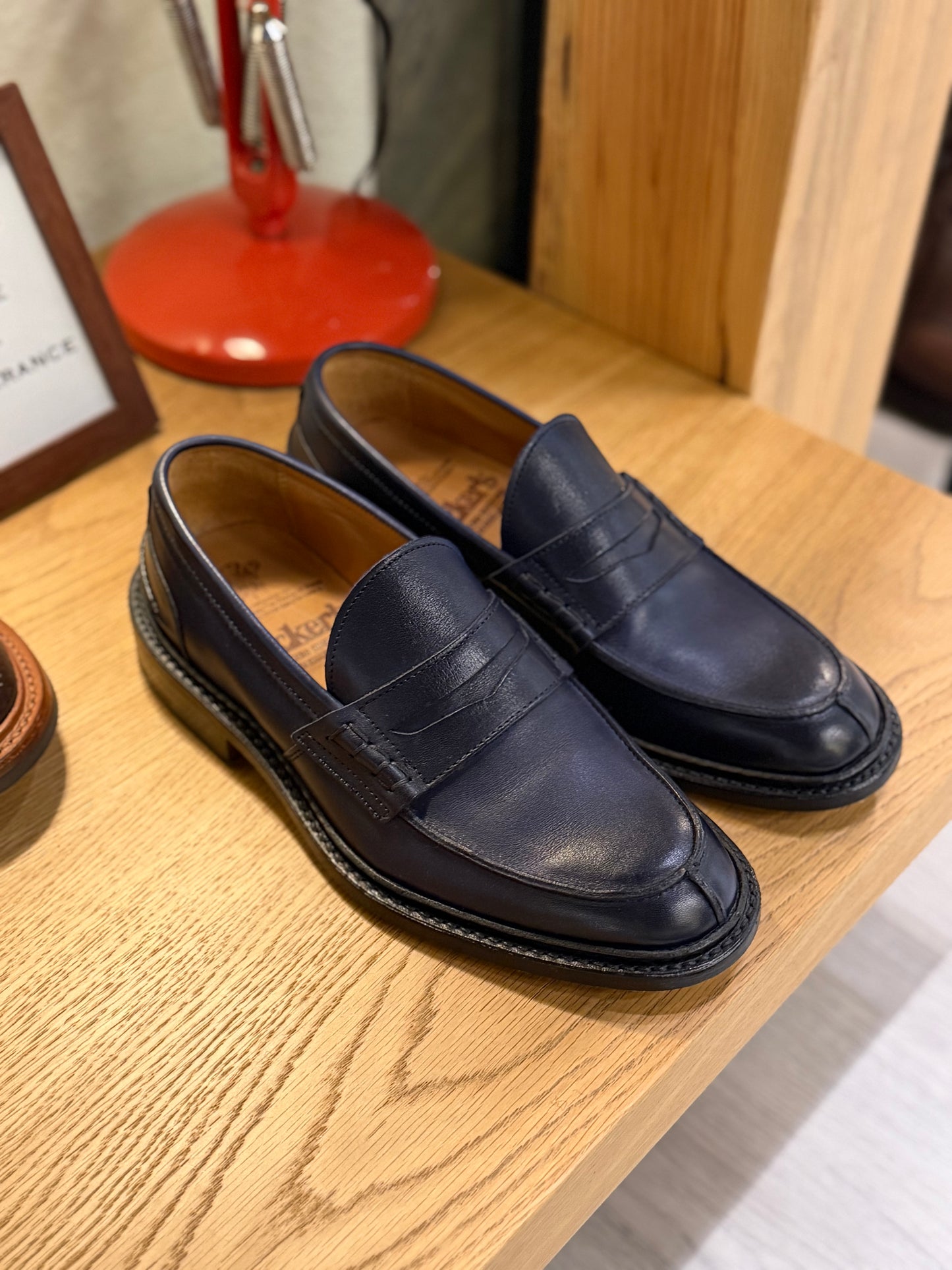 TKS Ladies EVA Loafers Leather Sole Navy