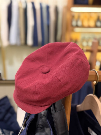 CTY 8 Piece Baker Boy Linen Flat Cap