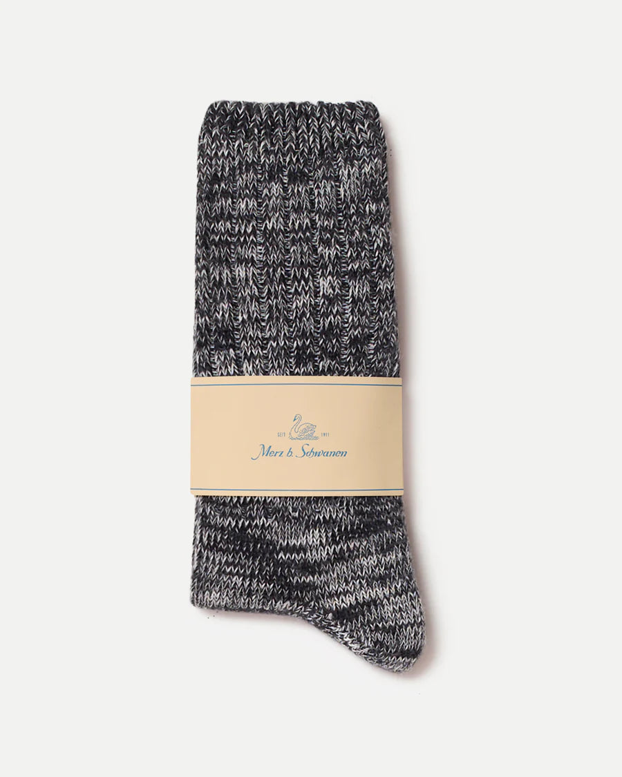 MERZB GS07 SOCKS MELANGE  Deep Black/ Nature Mel