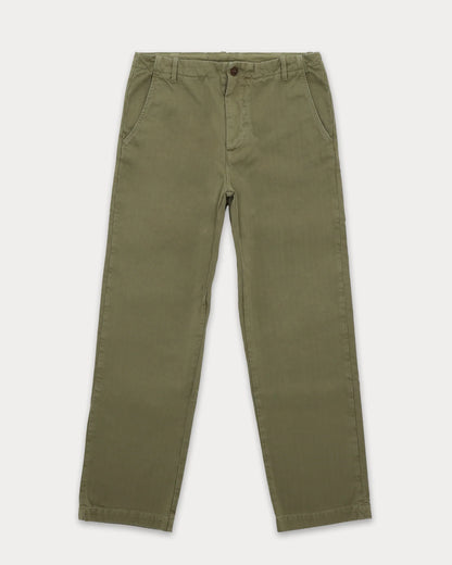 Fortela HECTOR Cotton Herringbone Trousers Sage