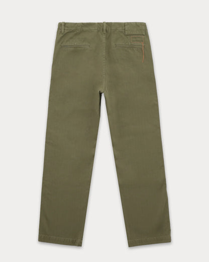 Fortela HECTOR Cotton Herringbone Trousers Sage