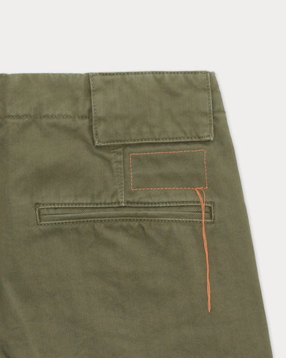 Fortela HECTOR Cotton Herringbone Trousers Sage