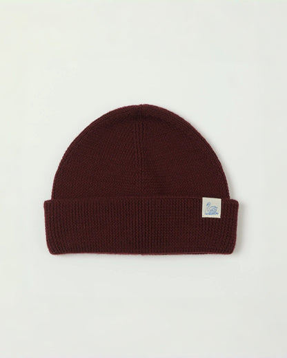 MERZB MWBN05 Sturdy Merino Wool Ribbed Beanie Burgundy