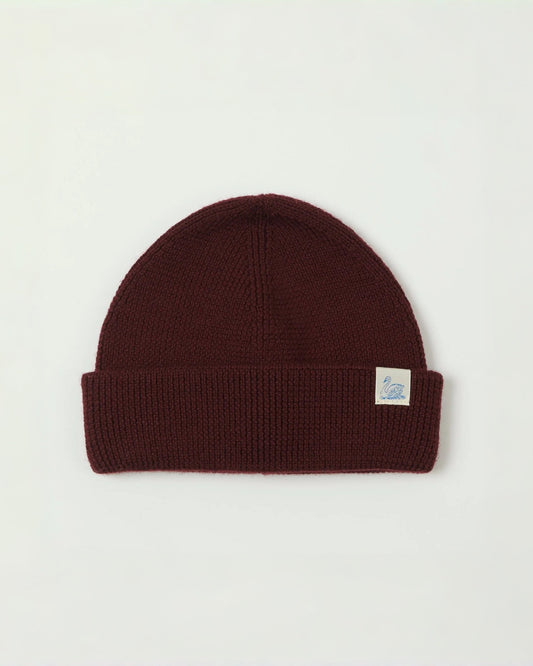 MERZB MWBN05 Sturdy Merino Wool Ribbed Beanie Burgundy