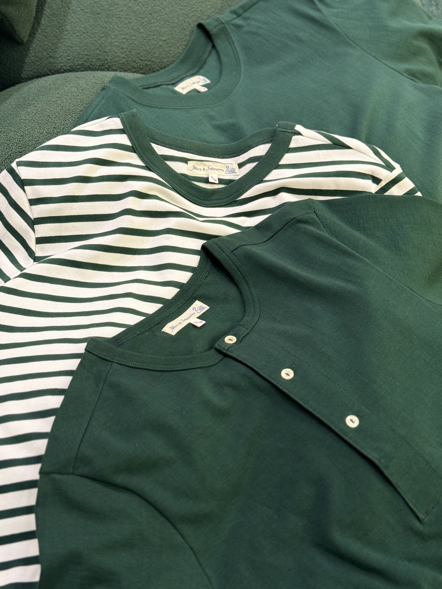 MZB Men'S 1940'S Relaxed T-Shirt Short Sleeve 5.5Oz Classic Green