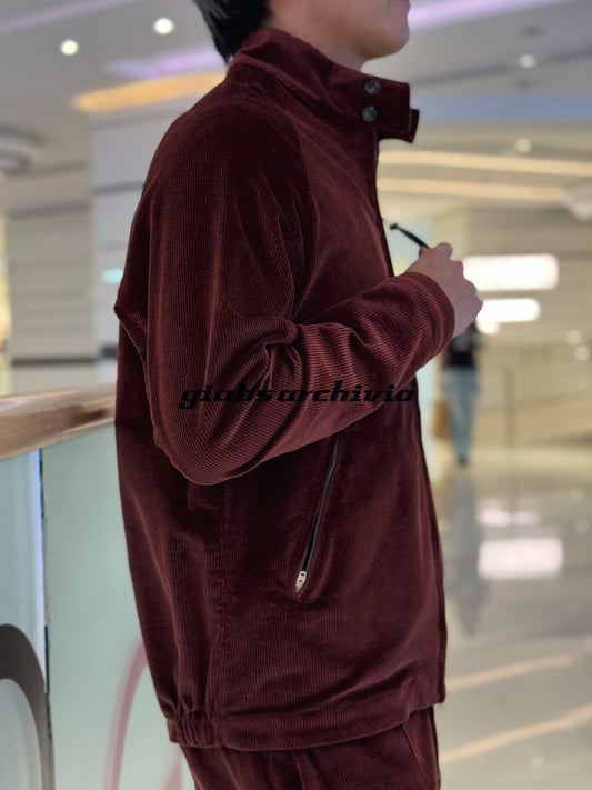 GBS MEDUSA 2 Corduroy Harrington Jacket A5771 Burgundy