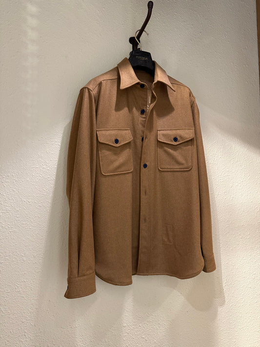 FTA CPO Blended Wool Over Shirt Camel