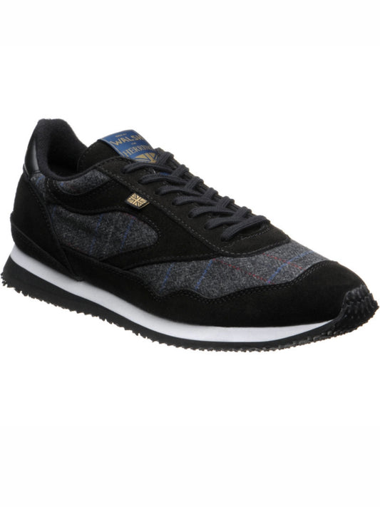 HE Ensign Trainer rubber soled trainers Black Suede and Grey Tweed