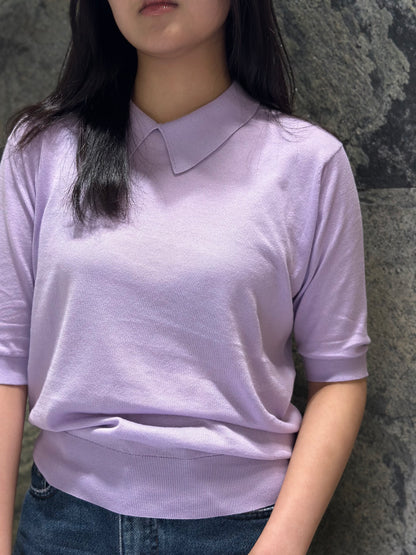JSY ADALINE Women Sea Island Cotton Shirt Collar Lilac Breeze