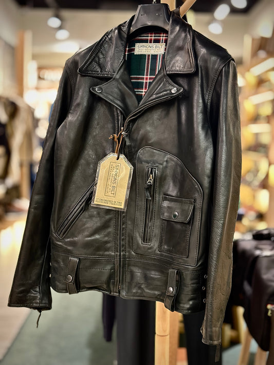 SSB DAYTONA Horsehide Biker jacket Black