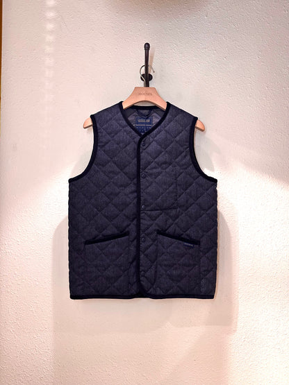 LVH x HOUSES THORNHAM Wool Quilted Gilet Dark Navy