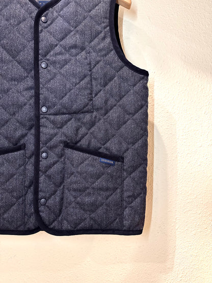 LVH x HOUSES THORNHAM Wool Quilted Gilet Dark Navy